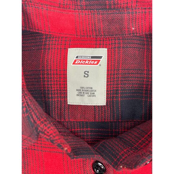 NWT Dickies Women’s Red & Black Plaid Flannel Shirt Size Small - Picture 6 of 10